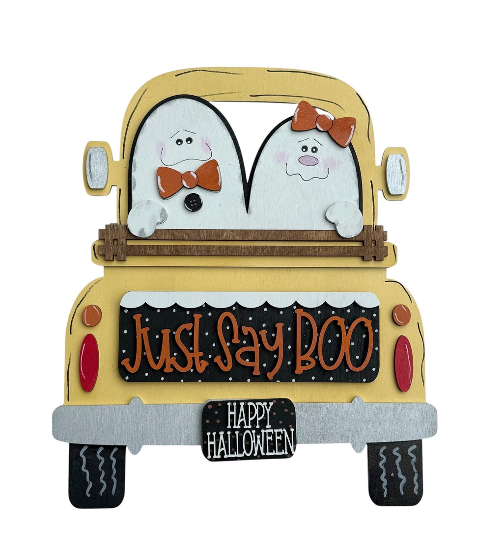 DIY Blank - Just Say Boo - Truck Insert - Stand Up Shelf Sitter - Home Decor