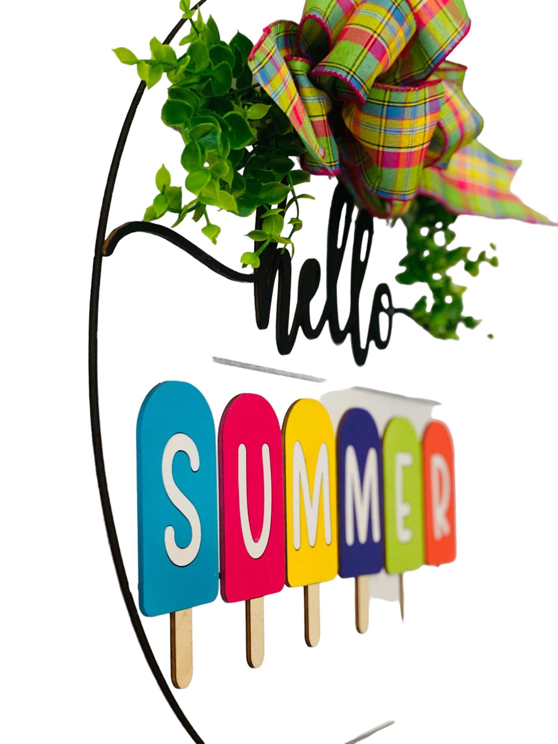 18" Round | Wooden | Summer | Popsicles | Pool | Porch Door Sign / Wreath