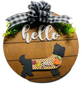 Add on Outfit for  Yorkie Frenchie Pug - Fall - Dog - Large Round Wooden Shiplap Door Hanger / Wreath / Sign