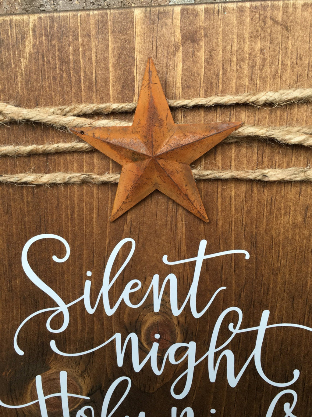 Silent Night Rustic Wooden Christmas / Winter Sign