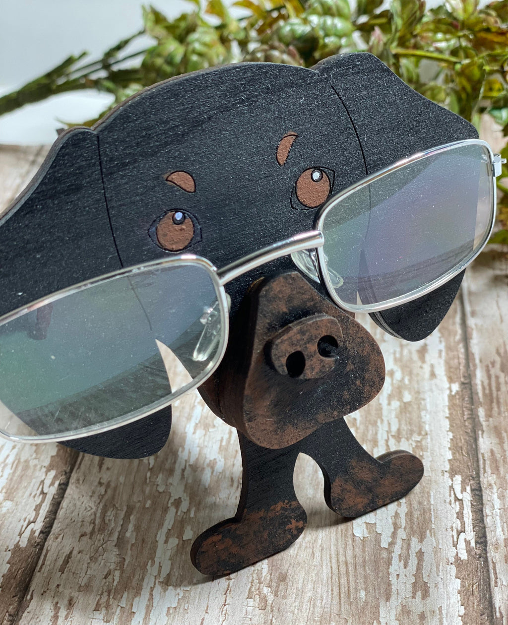 Dachshund - Doxie - Black and Tan - Dog - Eyeglass Stand - Holder