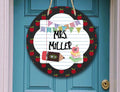 Teacher’s Room - Personalized - Apple - Pencil - Door Sign / Wreath