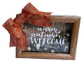 Warm Autumn Welcome - 5 x 7 Wooden Shadow Box - With Fall Filler
