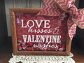 Valentines Day 8 x 10 Love Kisses & Valentine Wishes Wooden Shadow Box Gift