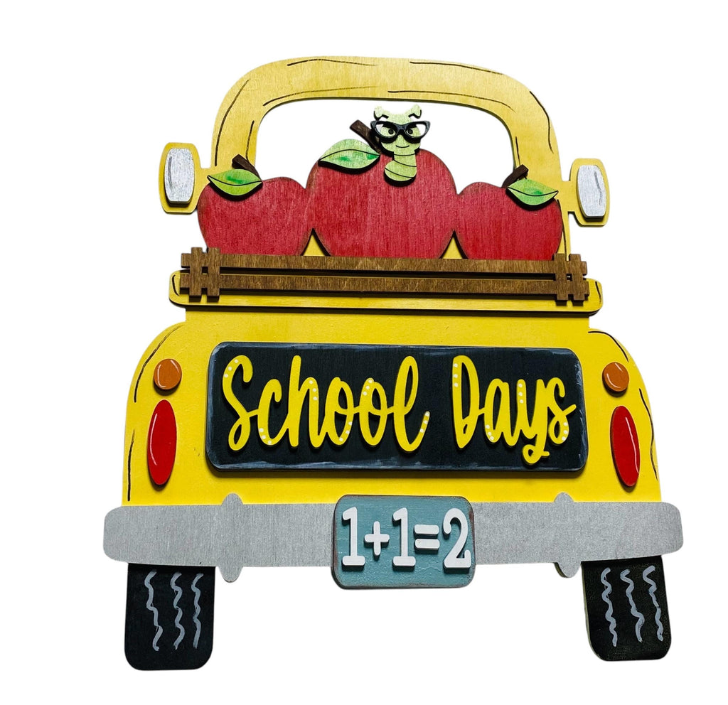 Add On Back to School Set - Interchangeable- Vintage Truck - Stand up - Door Sign