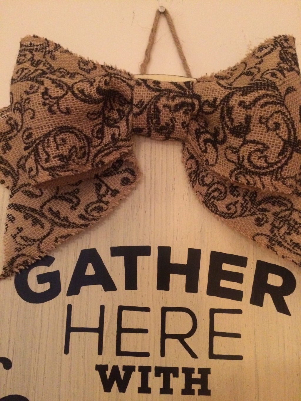 18" Round Wooden Thanksgiving "Gather Here" Door Wreath / Sign FREE SHIPPING