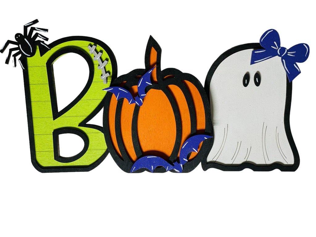 BOO | Halloween | Fall | Decorative | Shelf Sitter | Jack o Lantern | Witch Hat