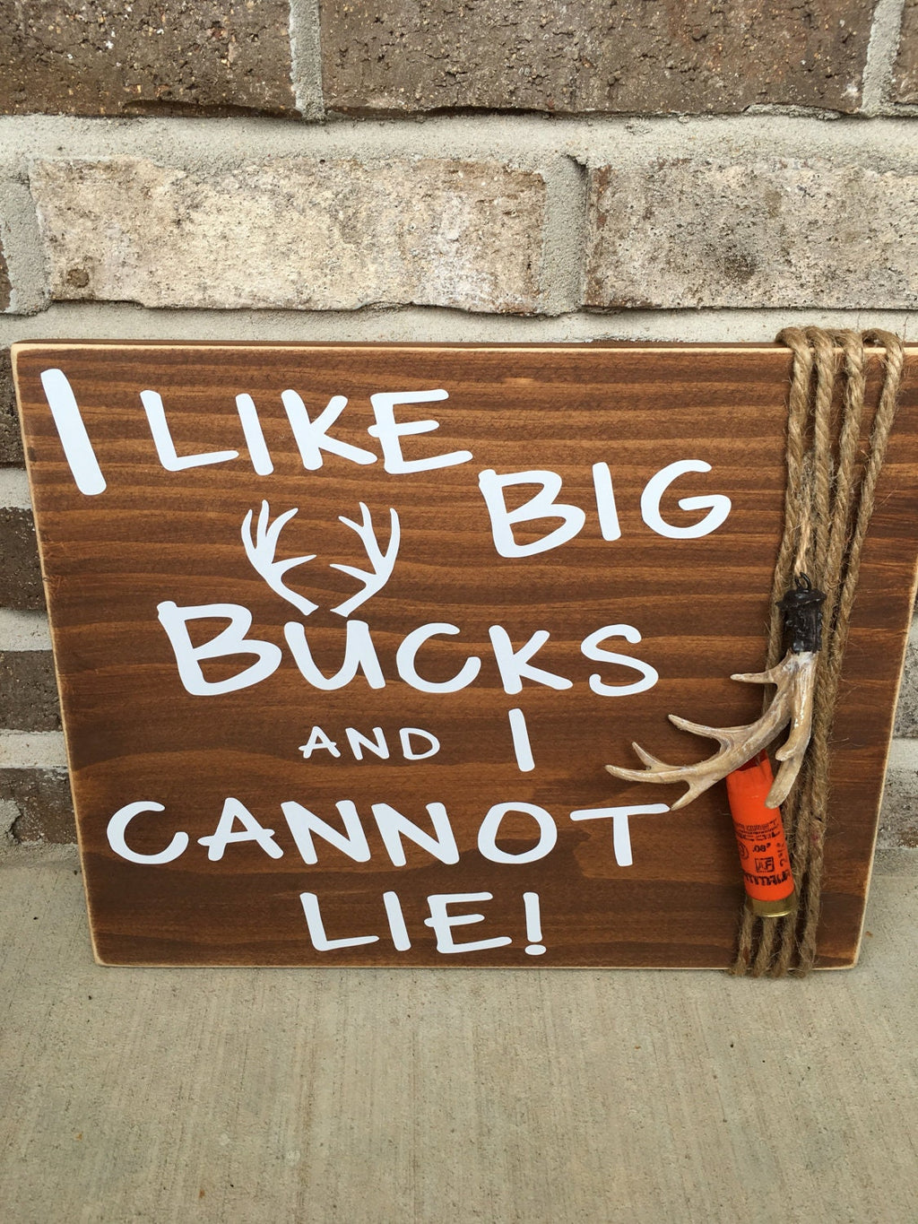 I Like Big Bucks and I Cannot Lie Rustic Hunting / Man Cave Wall Sign