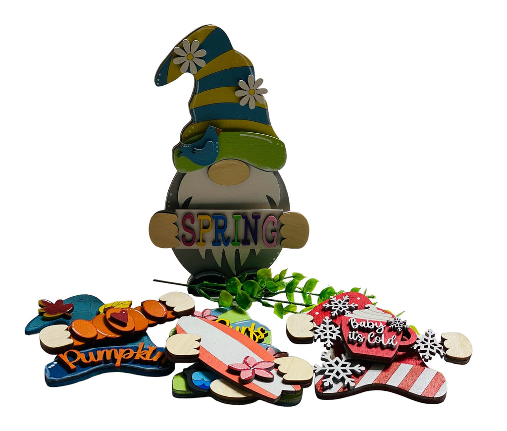 Interchangeable Set - 4 Seasons - Boy Gnome - Shelf Sitter - Gift for Mom