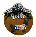 Add on Outfit for  Yorkie Frenchie Pug - Ugly Sweater - Dog - Large Round Wooden Shiplap Door Hanger / Wreath / Sign