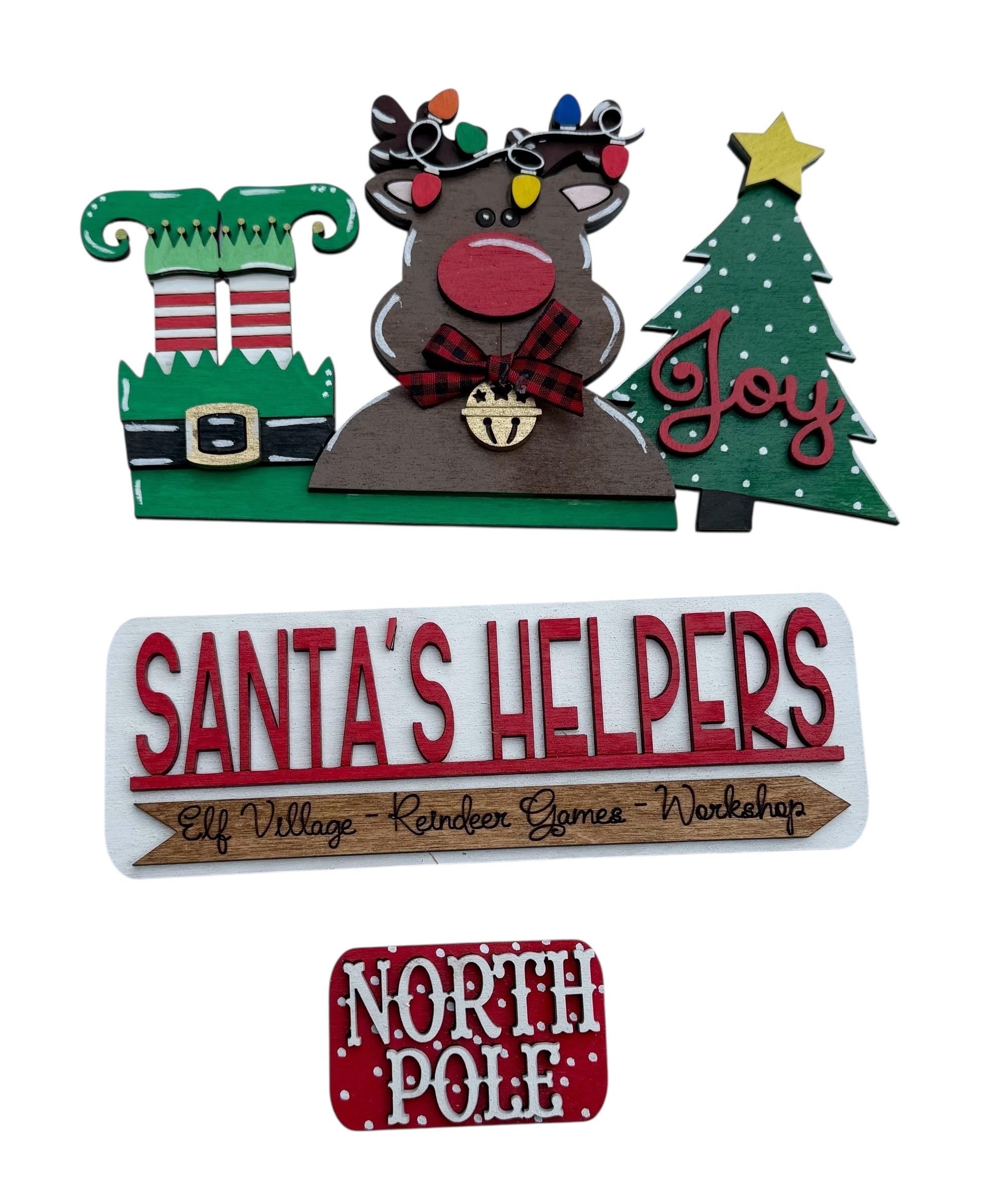 Add On - Santa’s Helpers Set - Interchangeable- Vintage Truck - Stand up - Door Sign