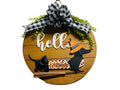 Add on Outfit for Dachshund Doxie - Corgi - Halloween- Witch - Large Round Wooden Shiplap Door Hanger / Wreath / Sign