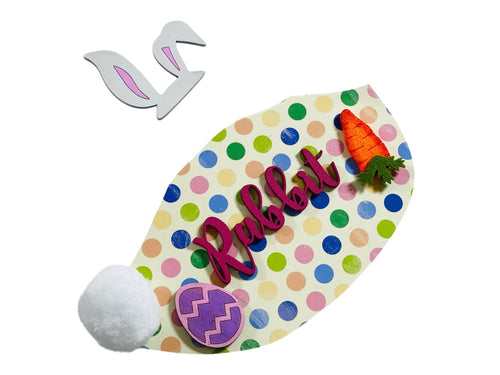 Add on Outfit - Easter Bunny - For Goose Goosey Interchangeable Large Round Wooden Shiplap Door Hanger / Wreath or Standup