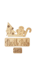 DIY Blank - Christmas North Pole - Truck Insert - Stand Up Shelf Sitter - Home Decor