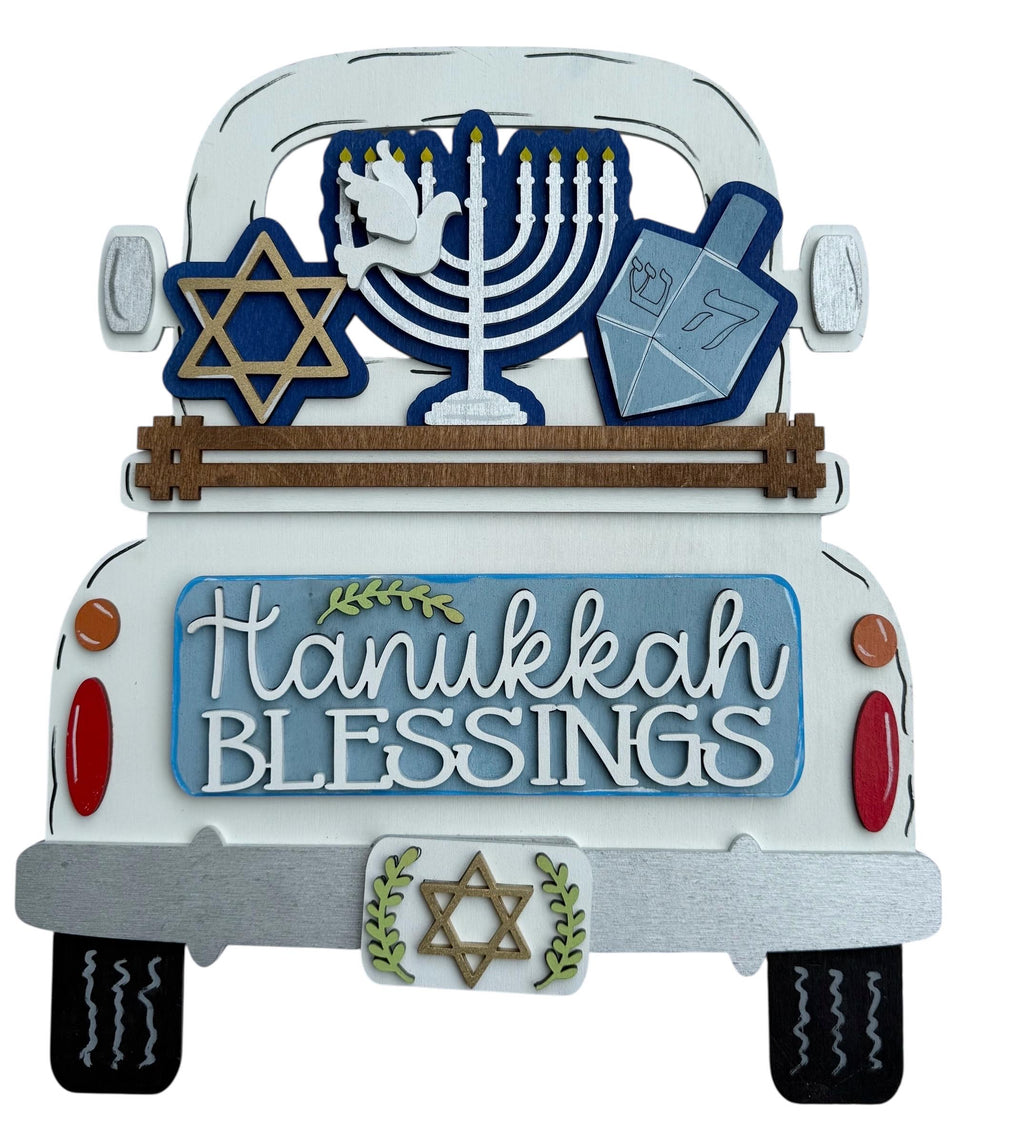 Add On - Hanukkah Set - Interchangeable- Vintage Truck - Stand up - Door Sign