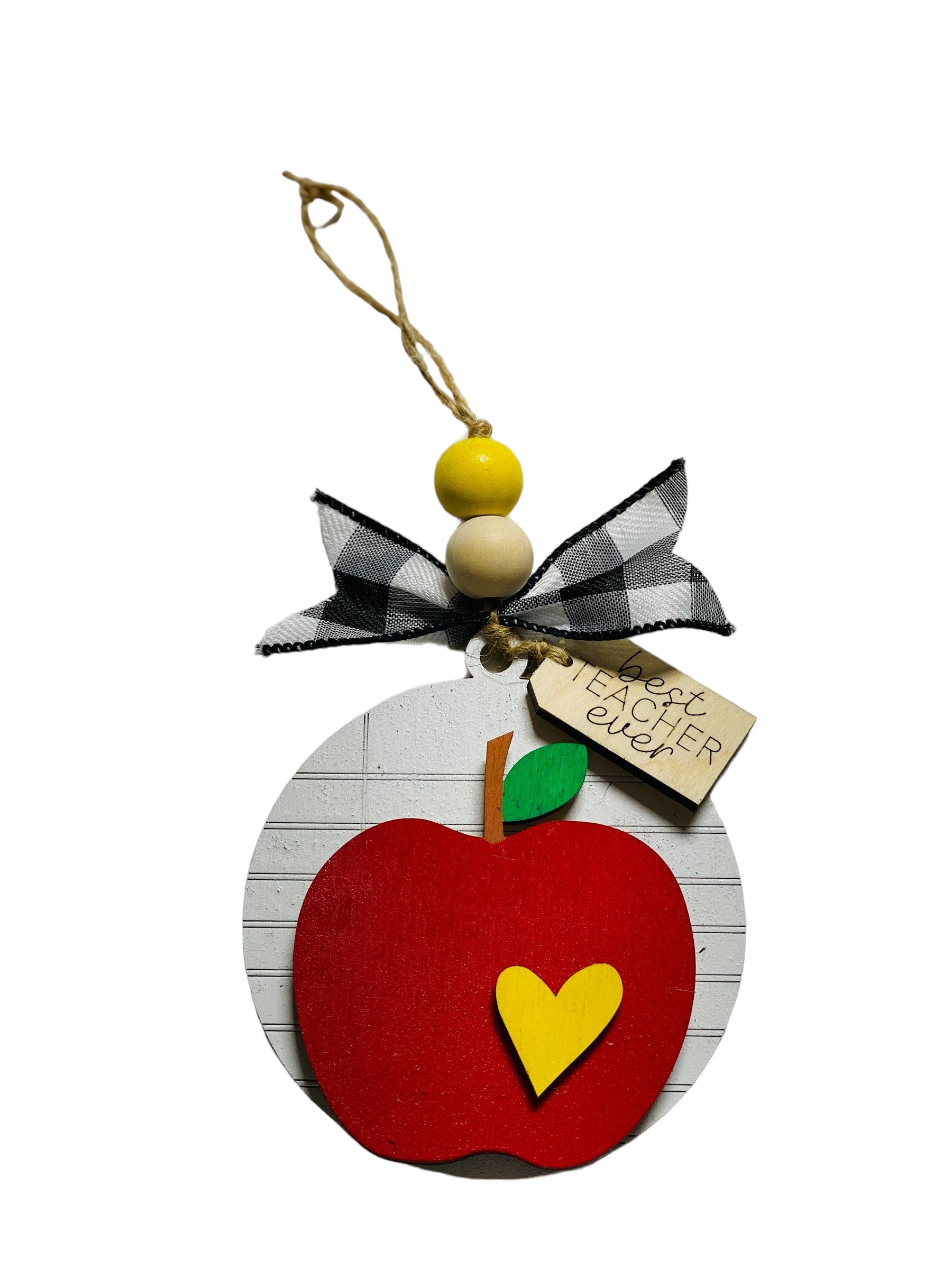 Teacher’s Apple -  Christmas - Teacher Appreciation- Money or Gift Card Holder - Wooden Ornament