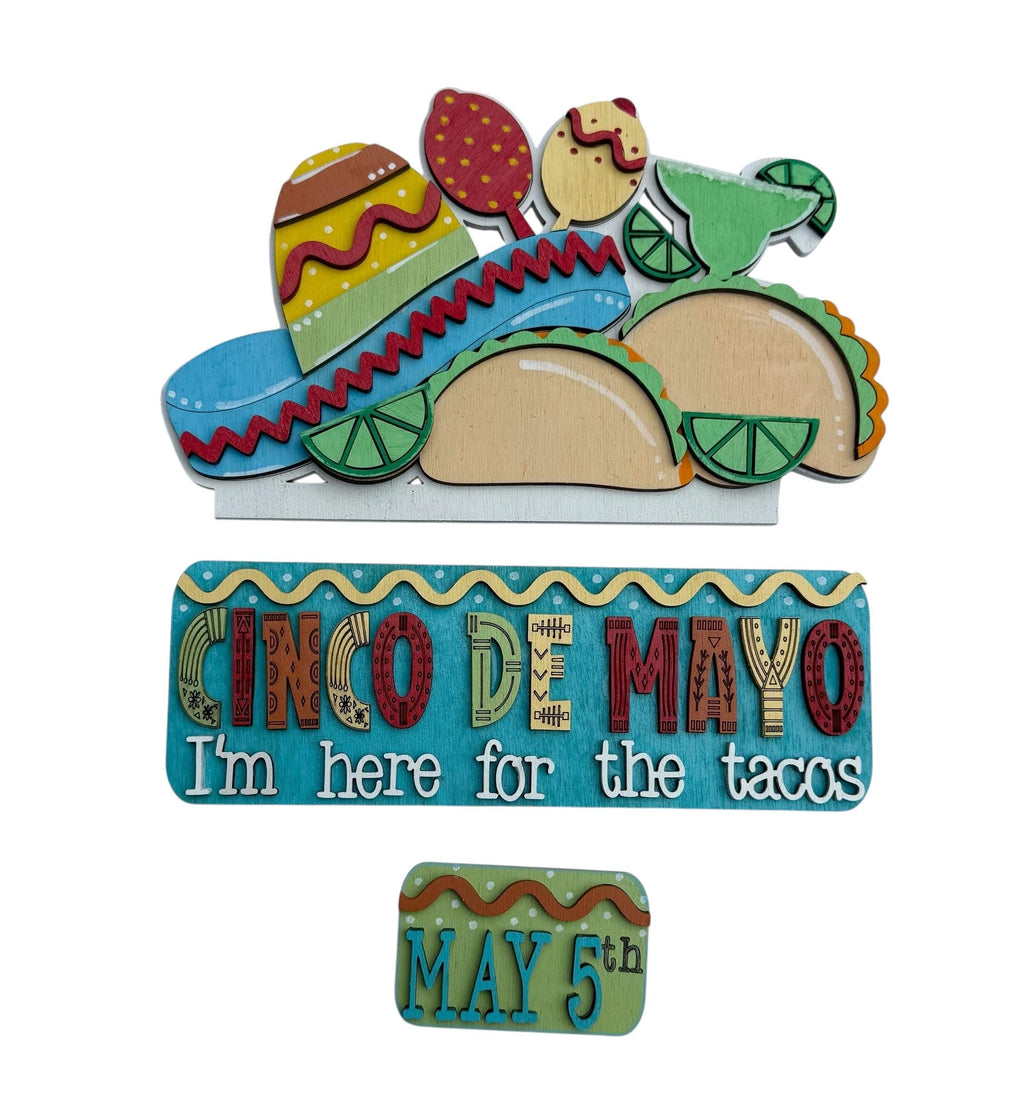 Add On Cinco De Mayo Set - Interchangeable- Vintage Truck - Stand up - Door Sign