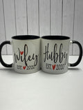 Wifey Hubby - Set of Ceramic Mugs - Gift for Couple - Wedding Anniversary Present