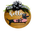 Add on Outfit for Dachshund Doxie - Pirate  - Weiner Dog - Large Round Wooden Shiplap Door Hanger / Wreath / Sign