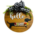 Add on Outfit for Dachshund Doxie - Fall  - Weiner Dog - Large Round Wooden Shiplap Door Hanger / Wreath / Sign