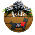 Add on Outfit for  Yorkie Frenchie Pug - Super Dog - Dog - Large Round Wooden Shiplap Door Hanger / Wreath / Sign