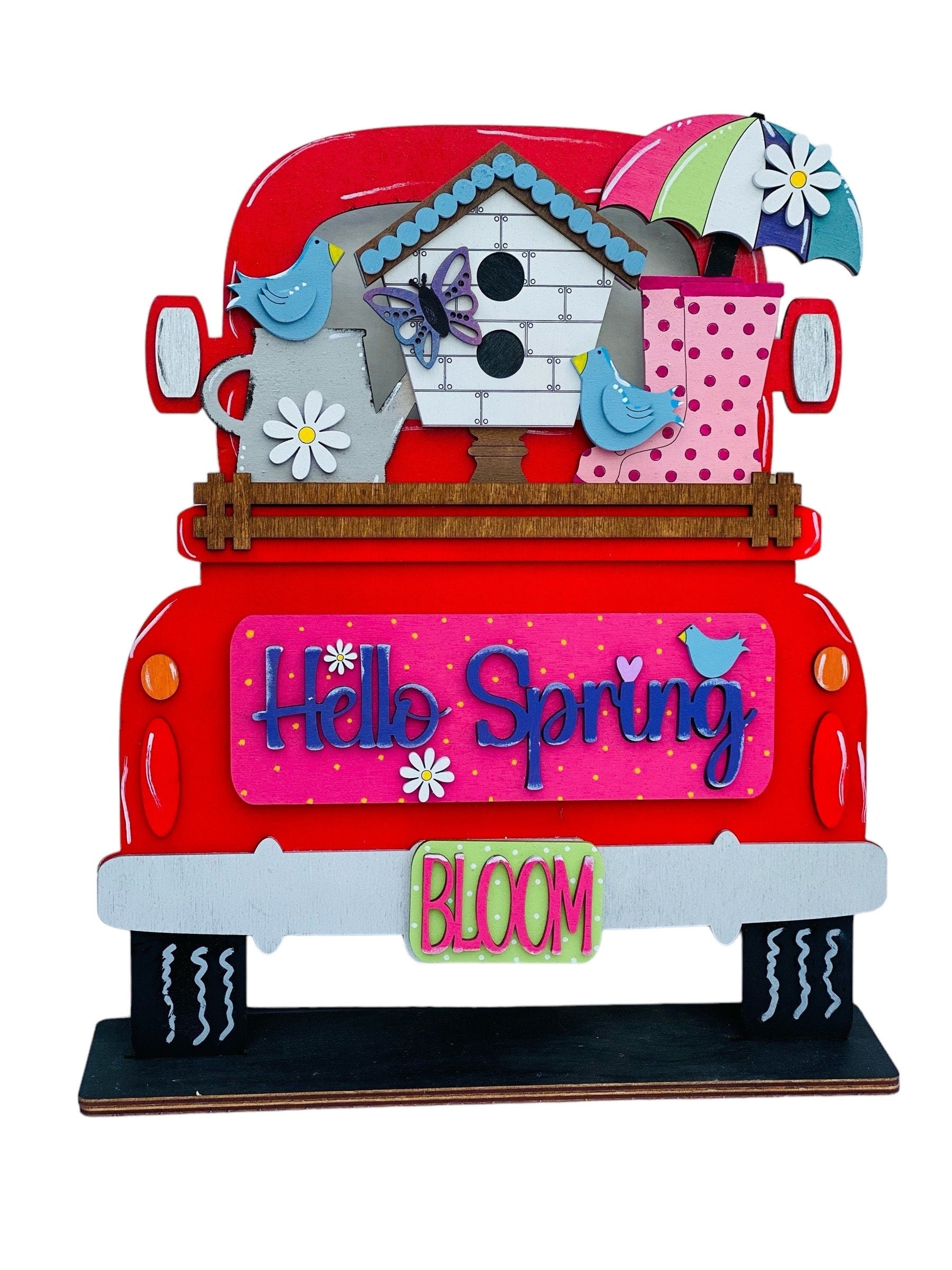 Add On Spring Set - Interchangeable- Vintage Truck - Stand up - Door Sign