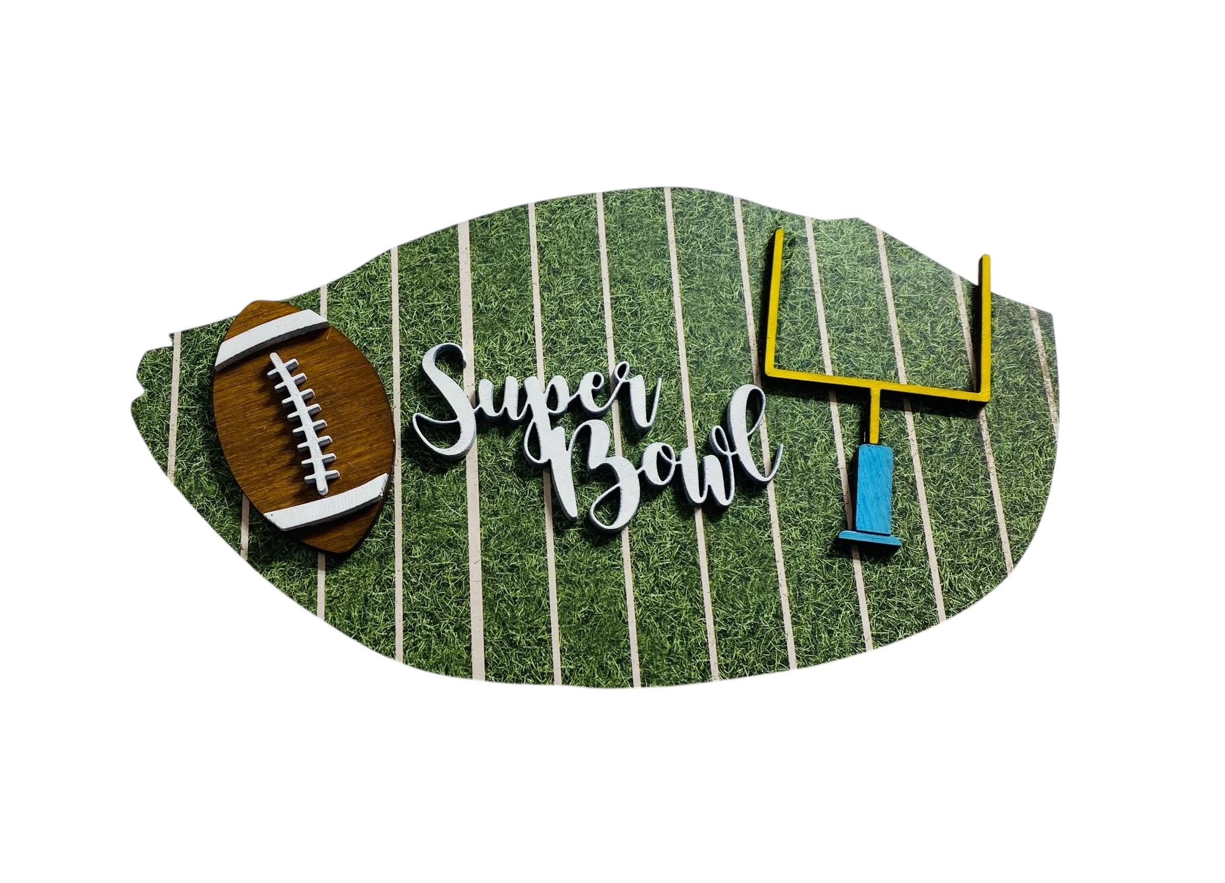 Add on Outfit - Super Bowl - Football - For Goose Goosey Interchangeable Large Round Wooden Shiplap Door Hanger / Wreath or Standup