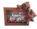 Happy Fall Y’all  - Chevron - 5 x 7 Wooden Shadow Box - With Fall Filler