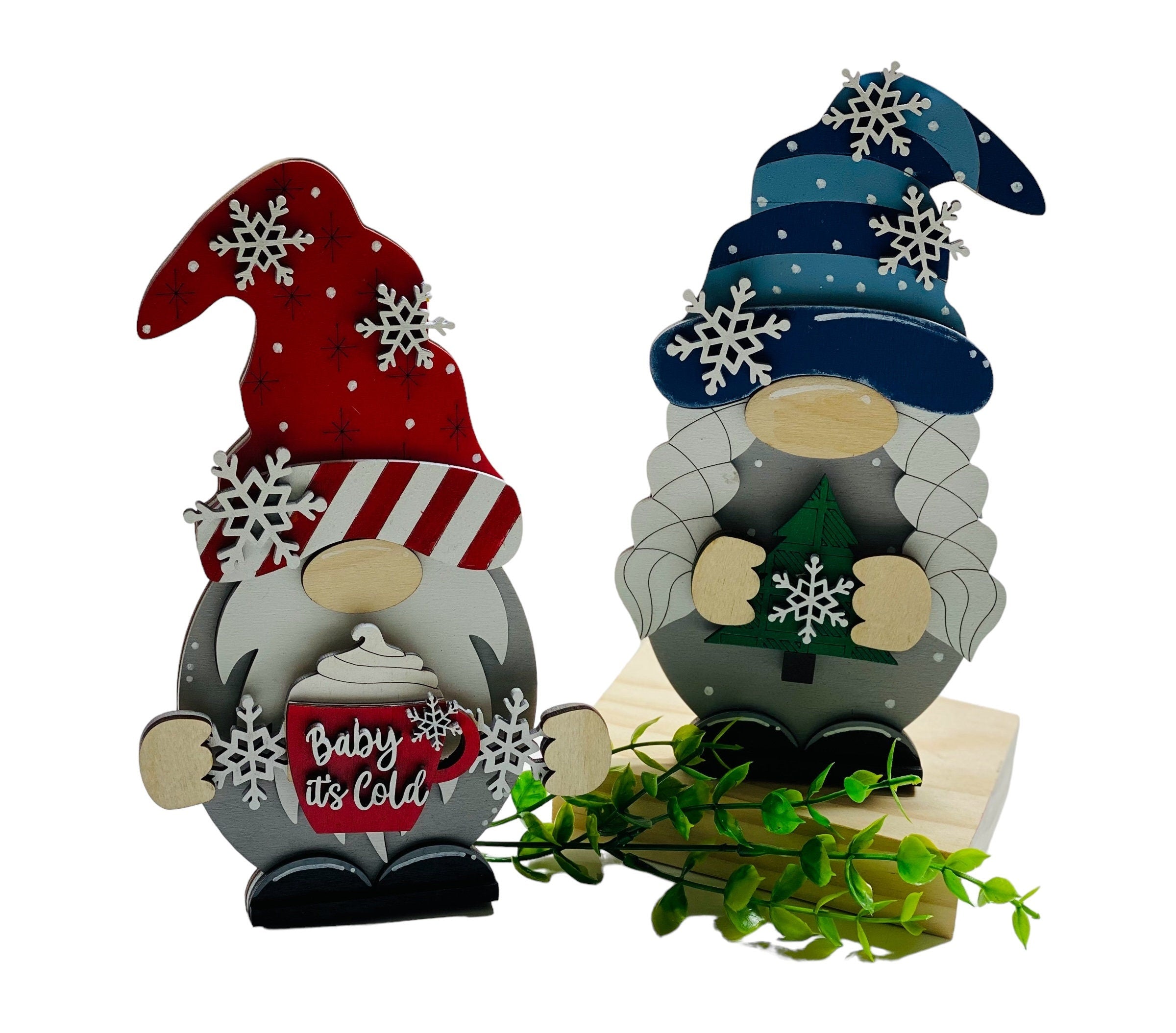 Interchangeable Set - 4 Seasons - Boy and Girl Gnomes - Shelf Sitters - Gift for Mom