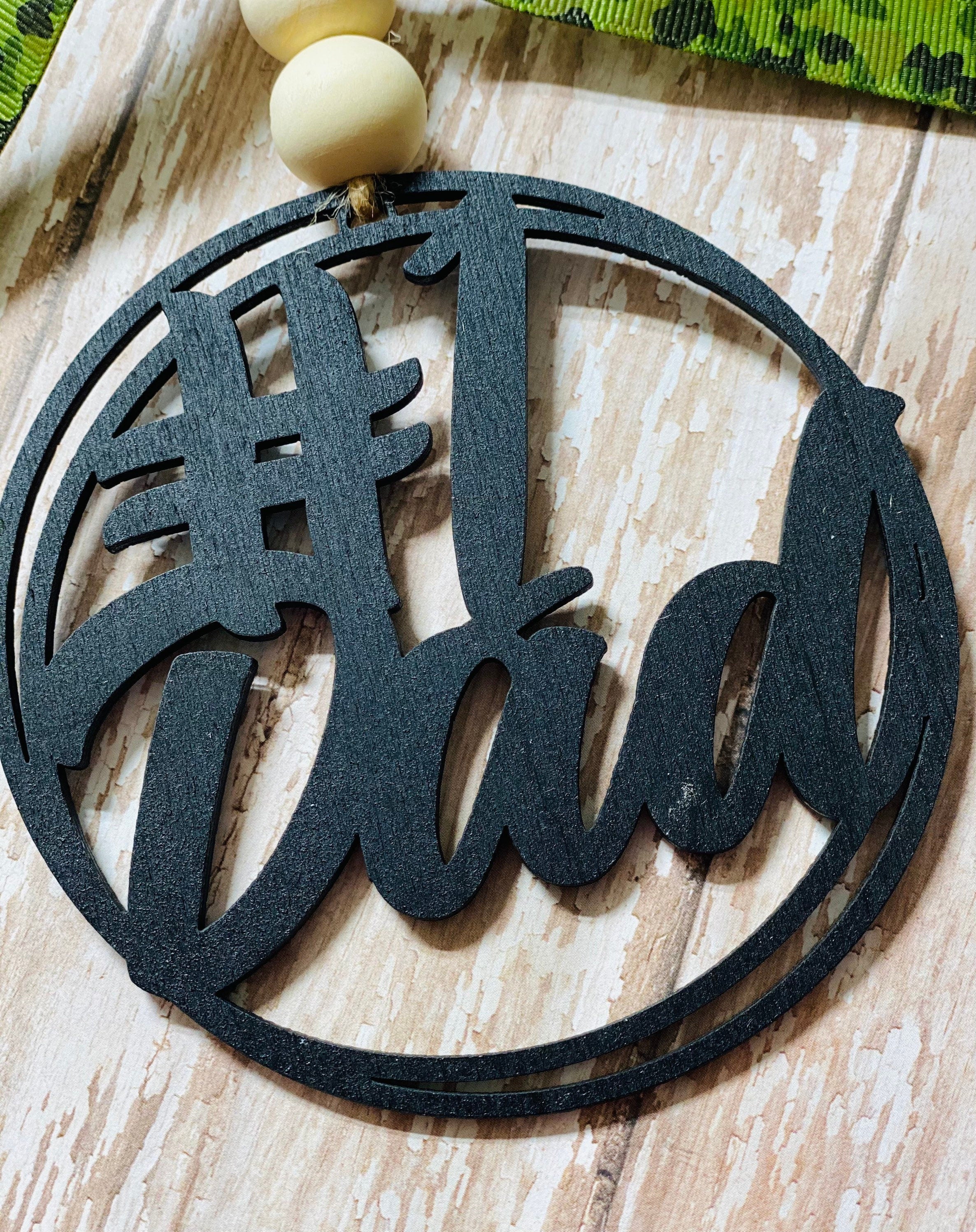 Number One Dad - Camo - Car Charm - Rear View Mirror Hanger - Ornament - Fathers Day Father’s Day Gift - Present for Dad Daddy