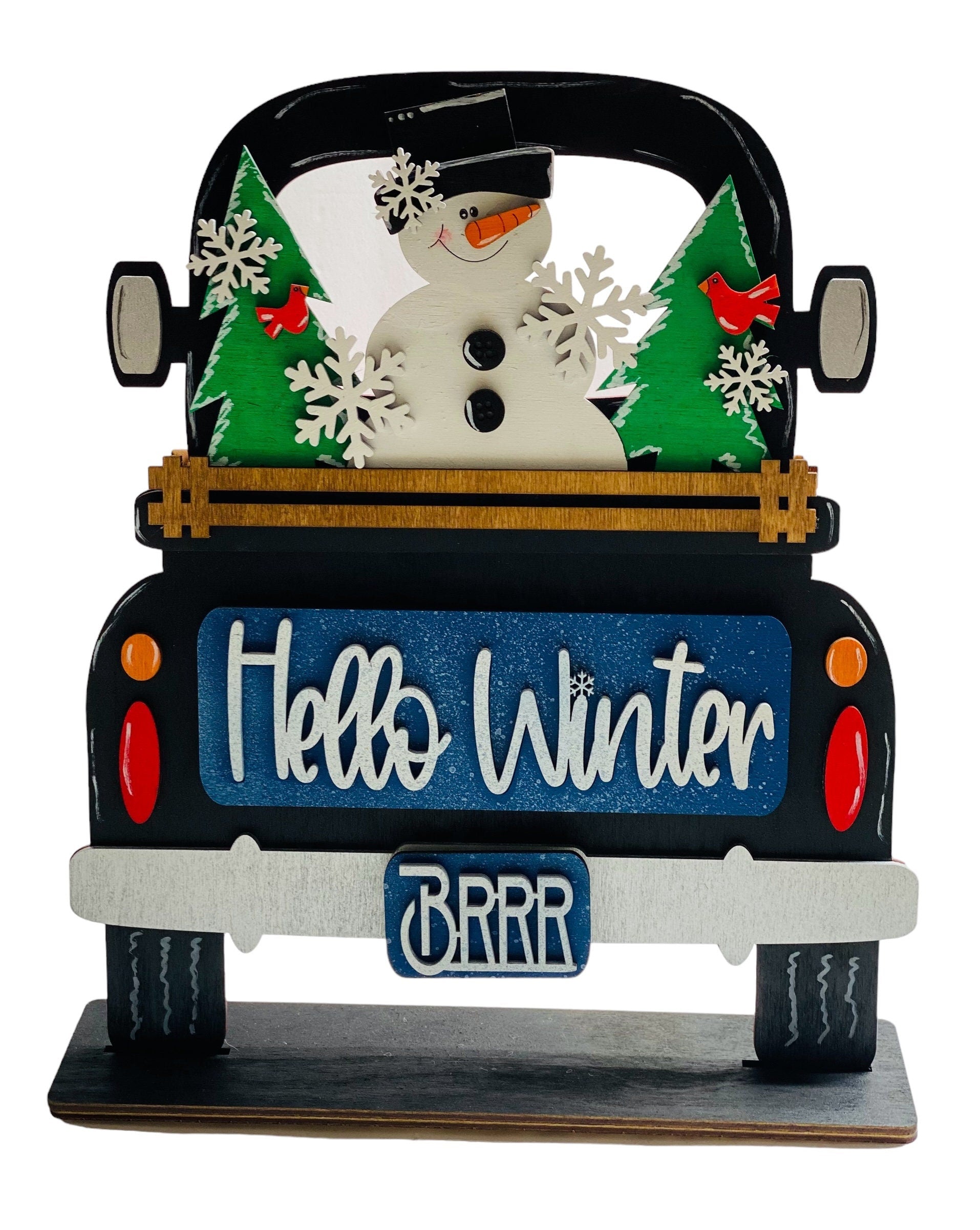 Add On Winter Set - Interchangeable- Vintage Truck - Stand up - Door Sign