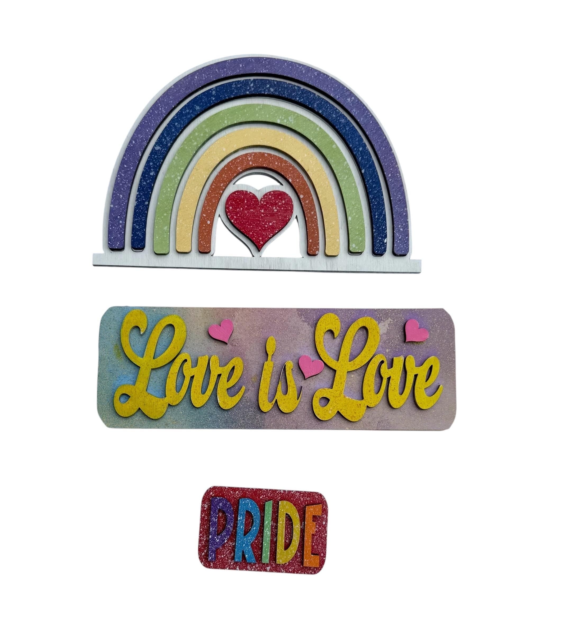 Add On Pride - Love is Love Set - Interchangeable- Vintage Truck - Stand up - Door Sign
