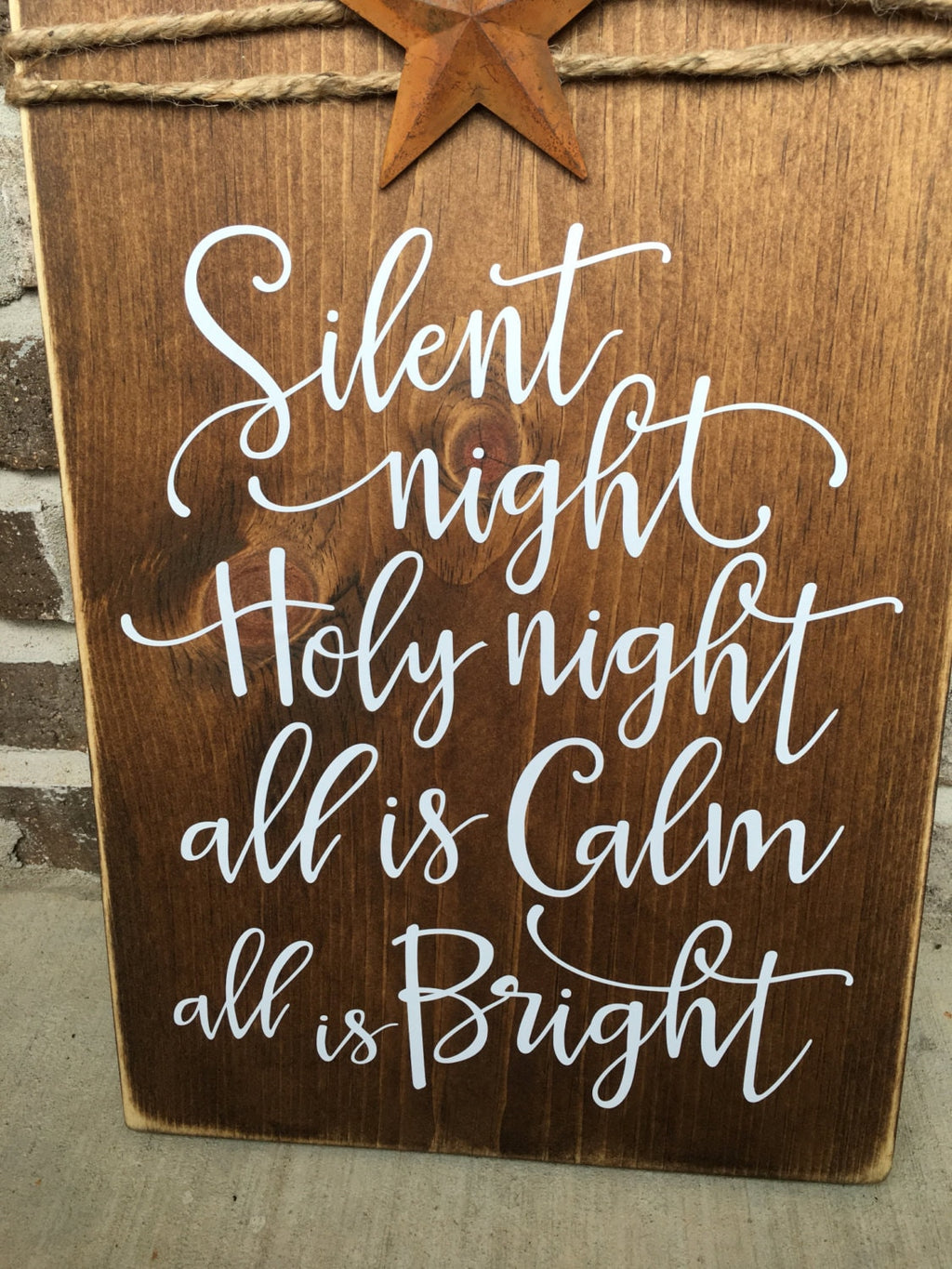 Silent Night Rustic Wooden Christmas / Winter Sign
