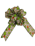 Easter Spring Carrots Striped - Add On Bow for Wreaths or Signs - Puffy Fluffy Bow for Gift or Present
