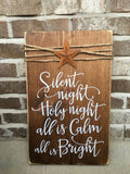 Silent Night Rustic Wooden Christmas / Winter Sign