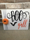 Rustic 11" x 14" Wooden Boo Y'all Halloween Sign