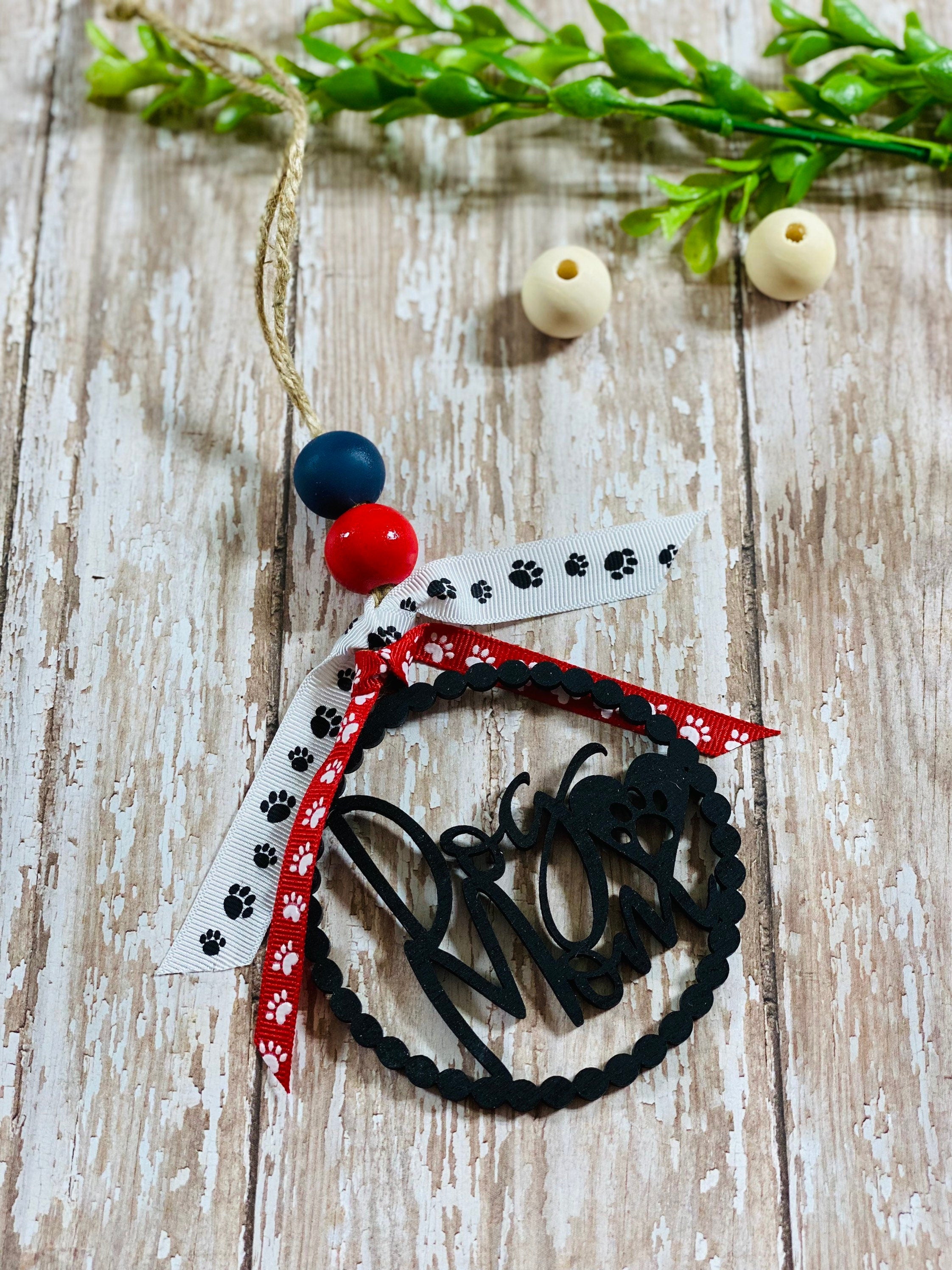 Dog Mom Mama - Car Charm - Rear View Mirror Hanger - Ornament - Mother’s Mothers Day Gift Present
