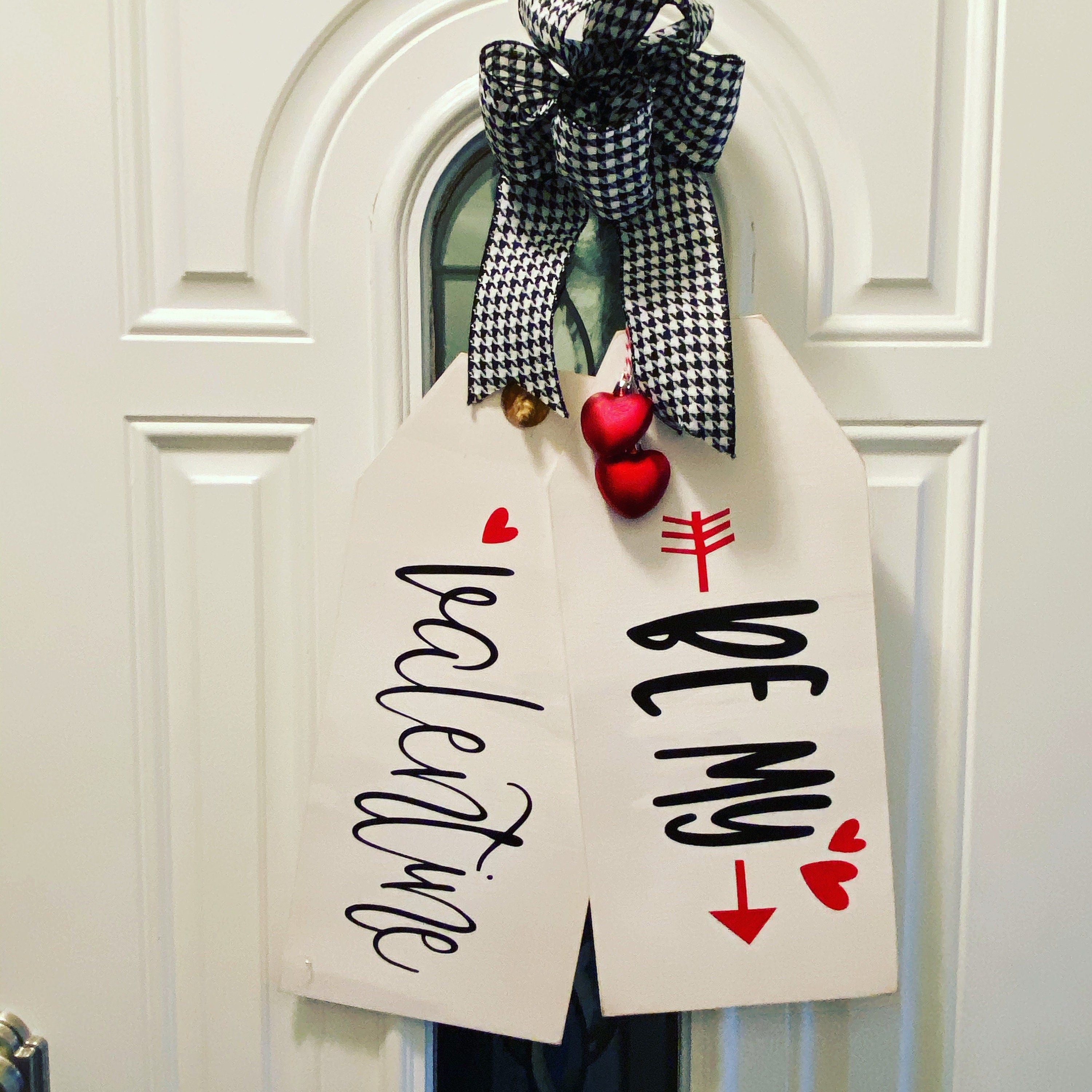 Be My Valentine - White Wooden - Valentines Day - Door Tags - Signs
