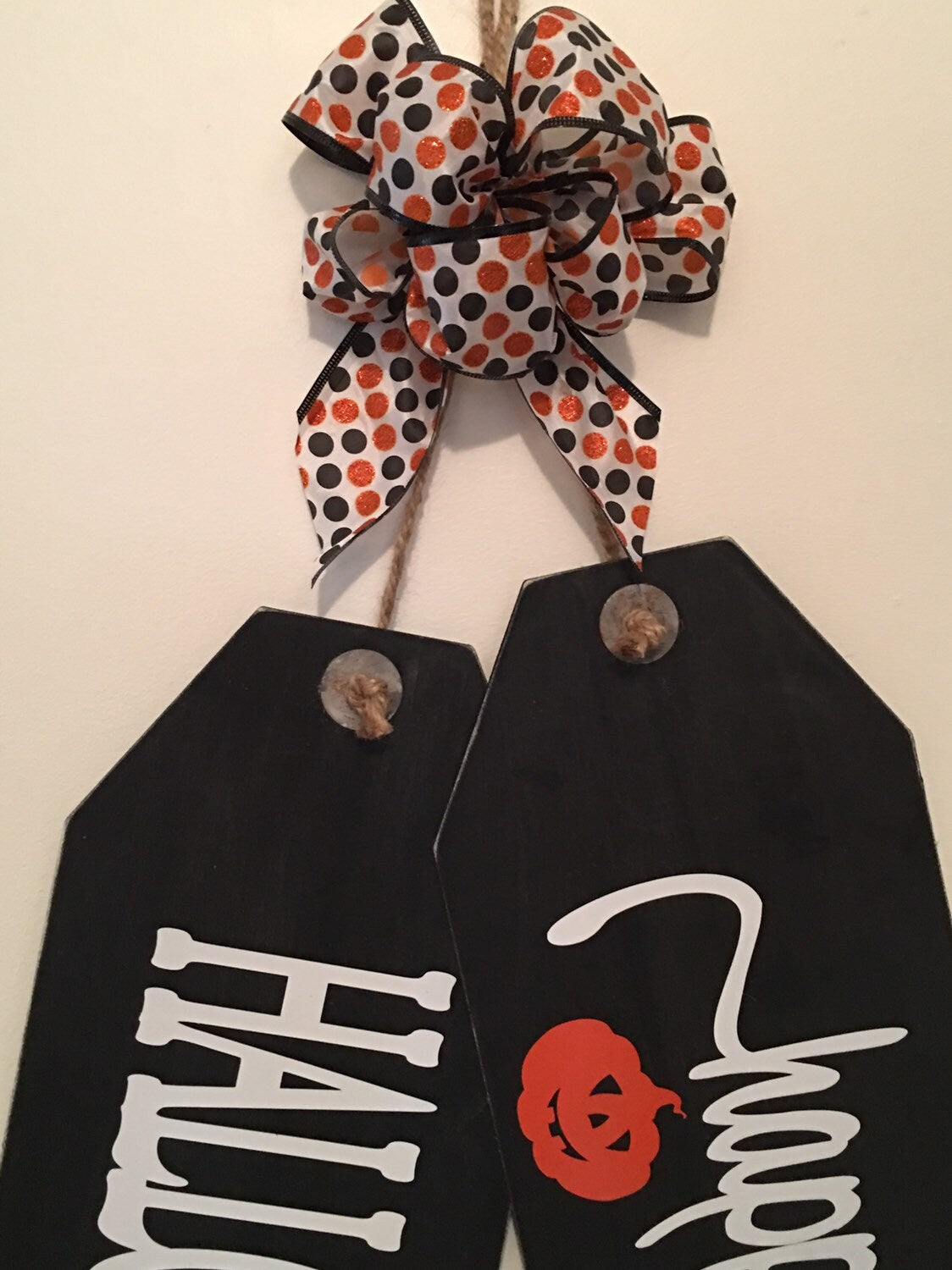 Happy Halloween Wooden Fall Door Tags / Signs