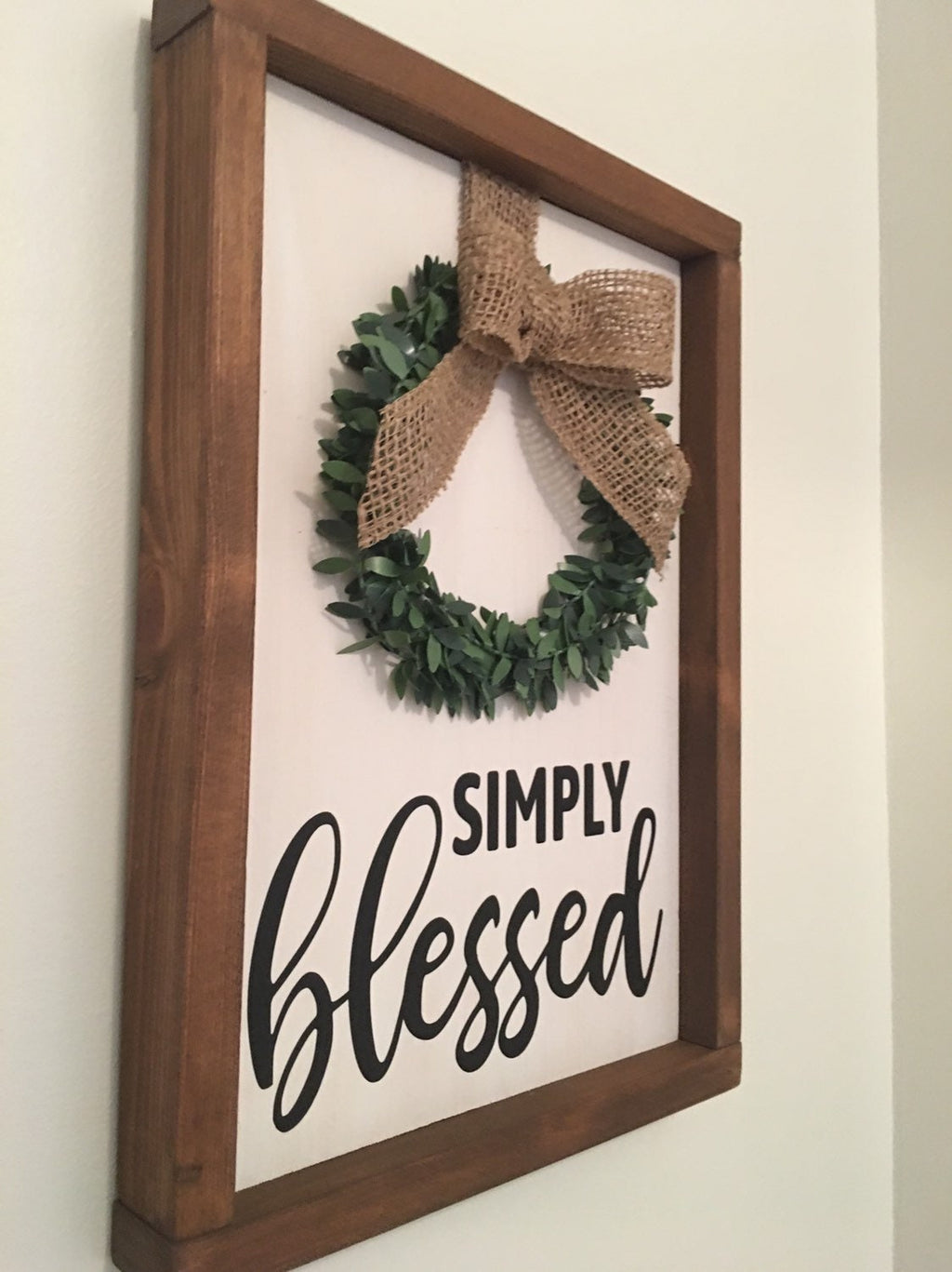 Rustic White Wooden Framed Simply Blessed Framed Sign