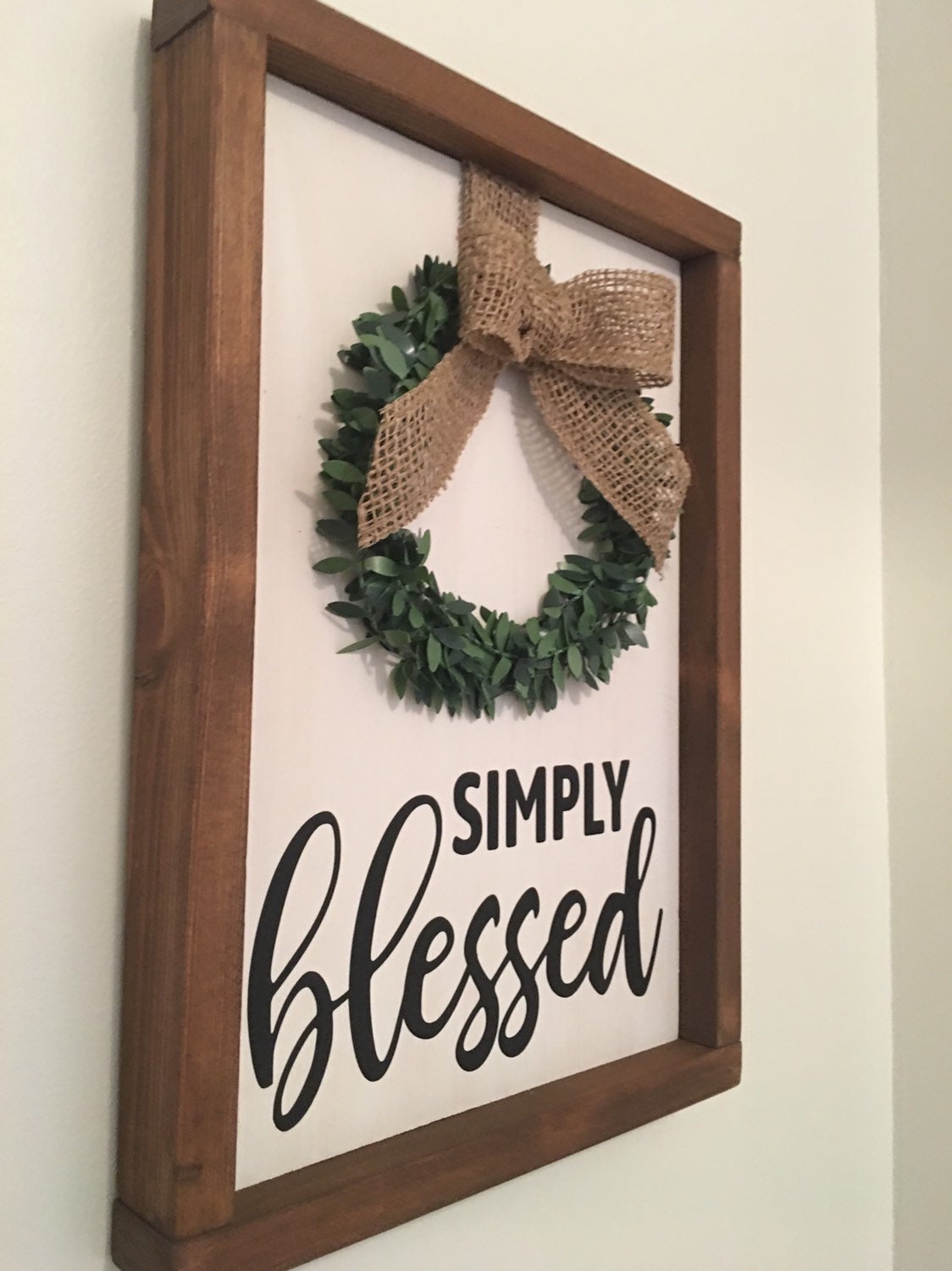 Rustic White Wooden Framed Simply Blessed Framed Sign