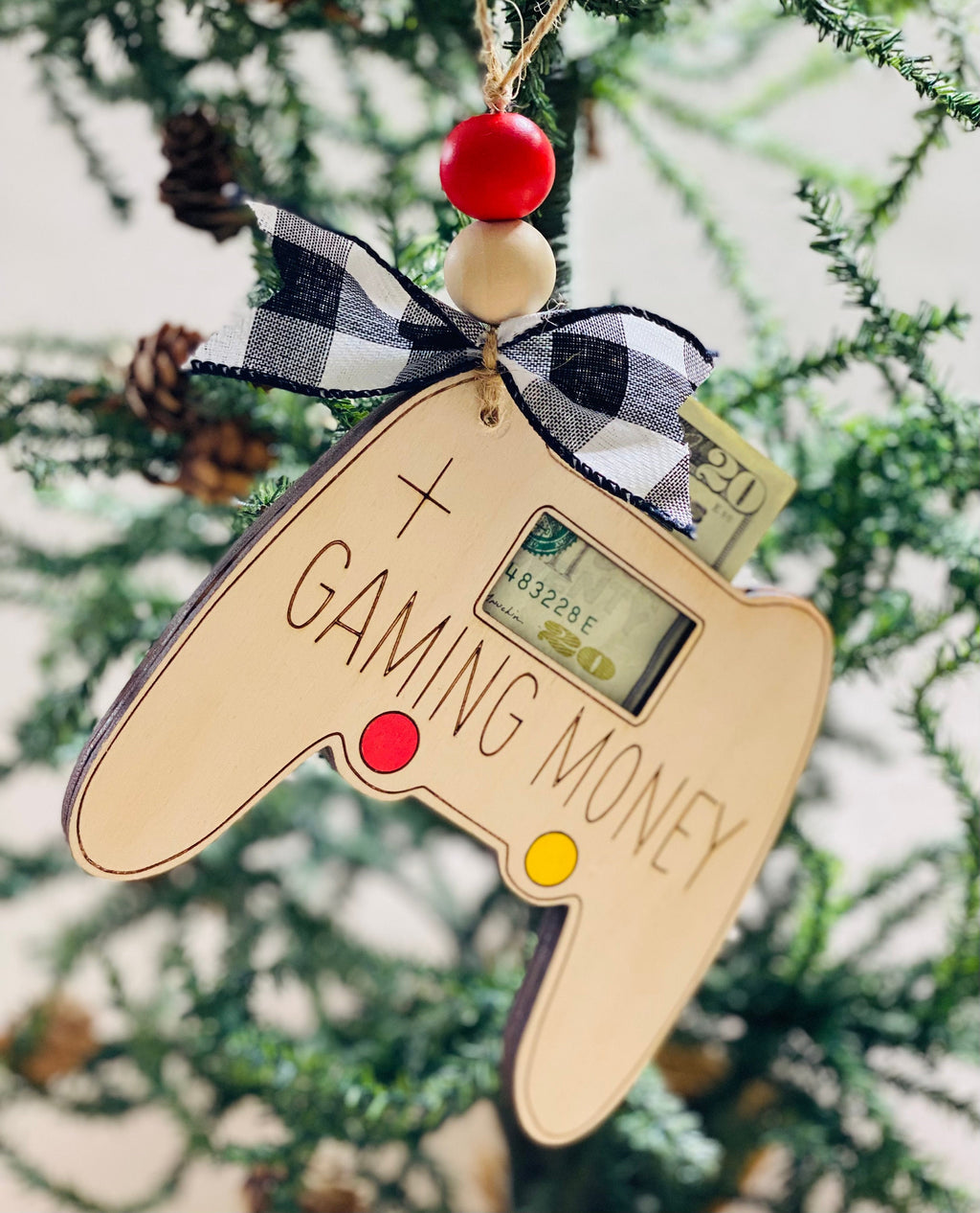 Gaming Money  -  Christmas Money Only (No Gift Card) Holder - Wooden Ornament