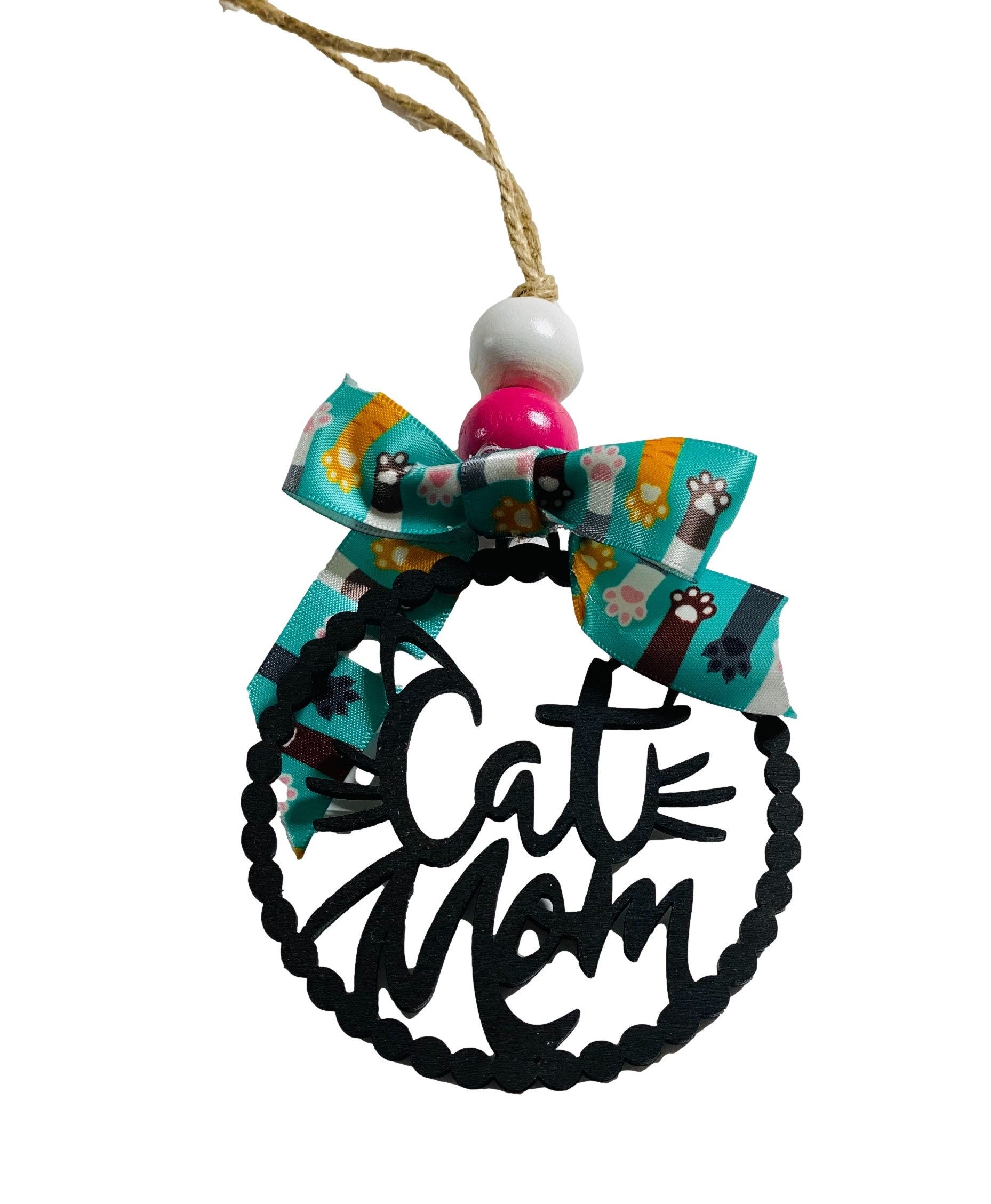 Cat Mom Mama - Car Charm - Rear View Mirror Hanger - Ornament - Mother’s Mothers Day Gift Present