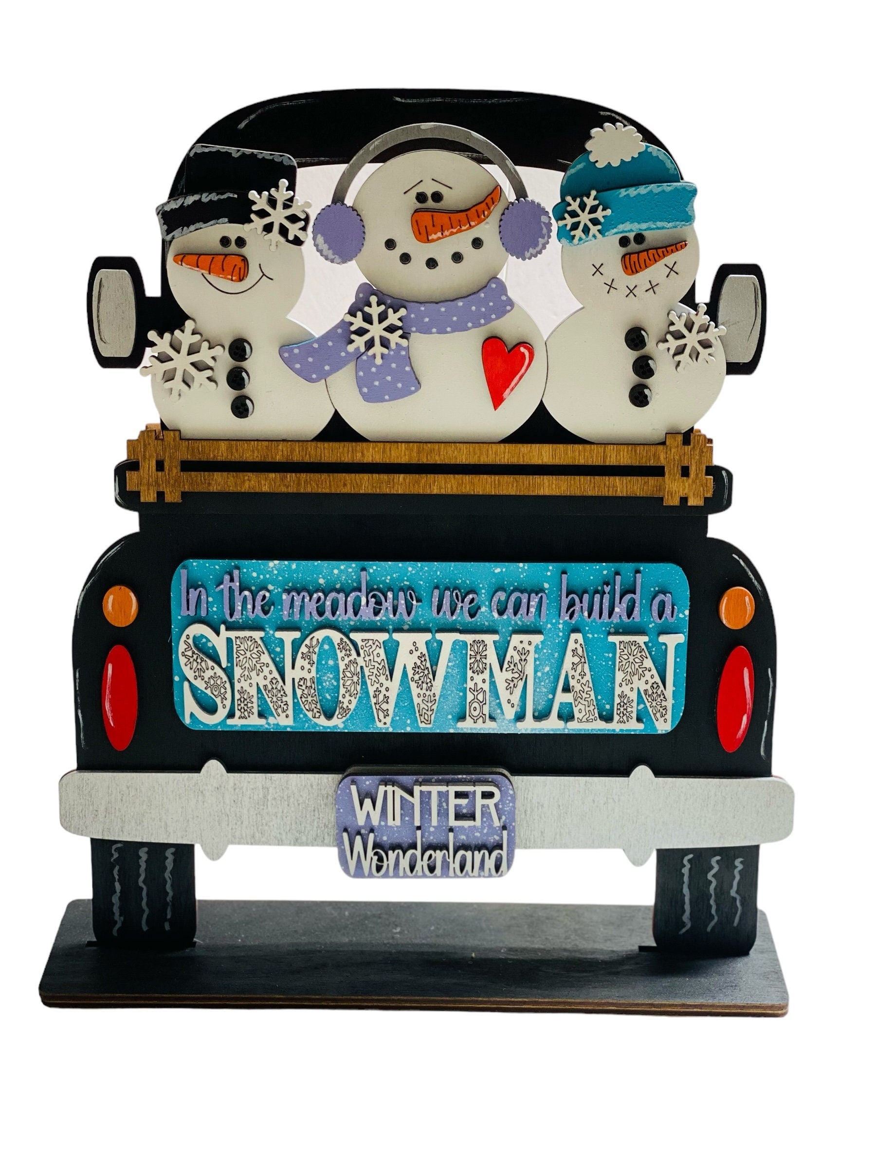Add On Snowmen Set - Interchangeable- Vintage Truck - Stand up - Door Sign