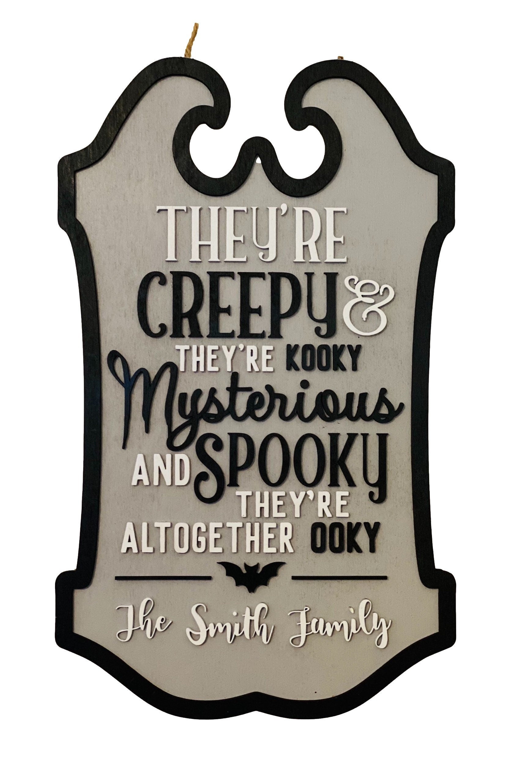 Layered Wood - Personalized Addam’s Family Song -Halloween Door Sign