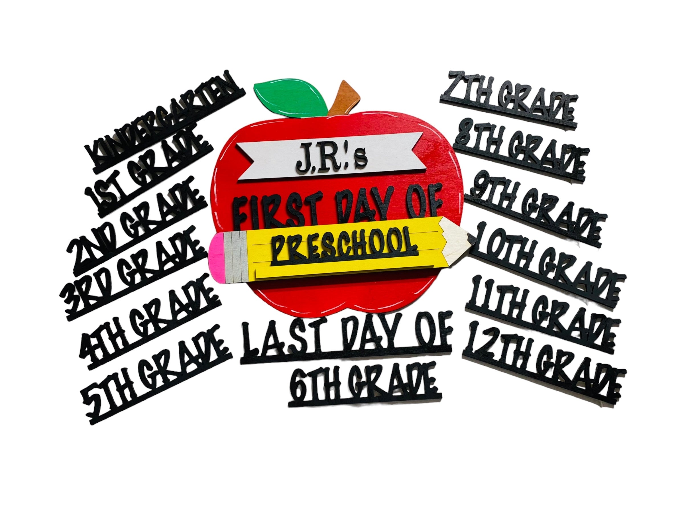 Back to School - Apple - Kids Interchangeable- Wood Sign
