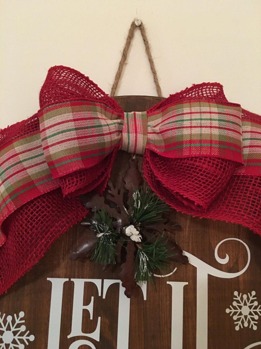 Let It Snow 18" Wooden Christmas / Winter Door Sign / Wreath