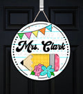 Teacher’s Room - Personalized - Pencil with Flowers - Door Sign / Wreath