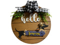 Add on Outfit for Dachshund Doxie - Fall  - Scarecrow - Weiner Dog - Large Round Wooden Shiplap Door Hanger / Wreath / Sign