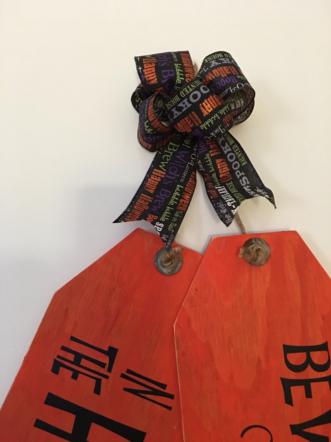 The Witch Is In Halloween Wooden Fall Door Tags / Signs
